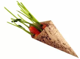 Cornet feuille bambou h85mm Ø35mm